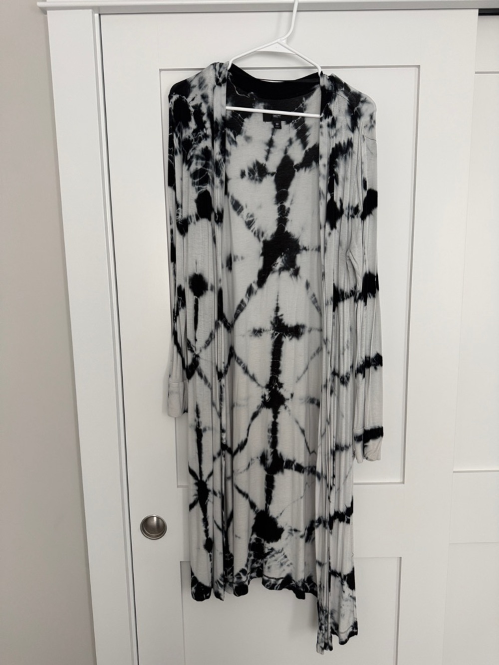 Mossimo Supply Co. Black and White Tie-Dye Long Cardigan
